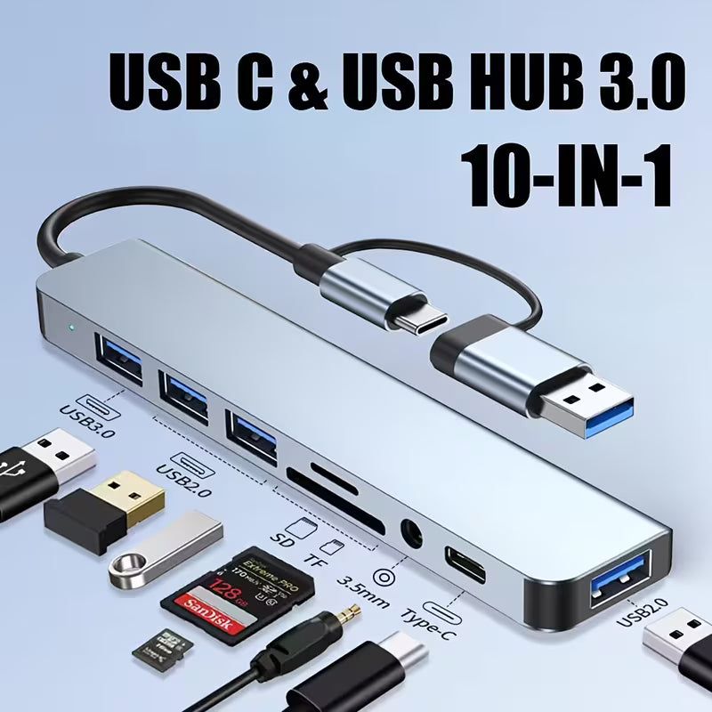 8-i-1-hubb, USB & Type-C-port