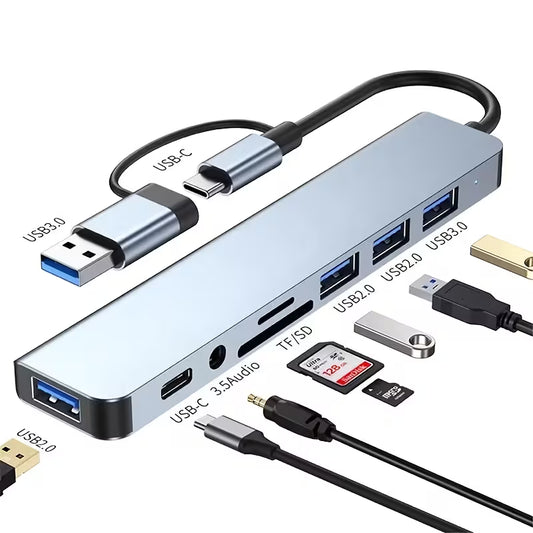 8-i-1-hubb, USB & Type-C-port