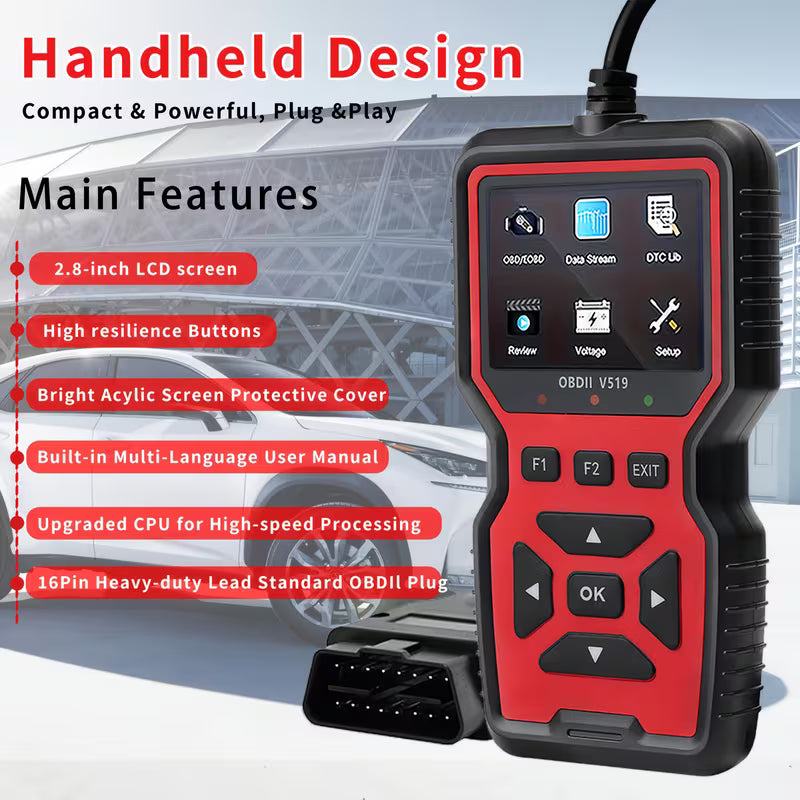 Professionell OBD2-scanner - uppgraderad OBDII + CAN-kodläsare